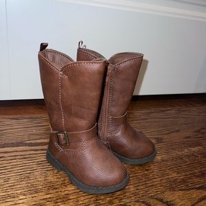 Brown toddler riding boots